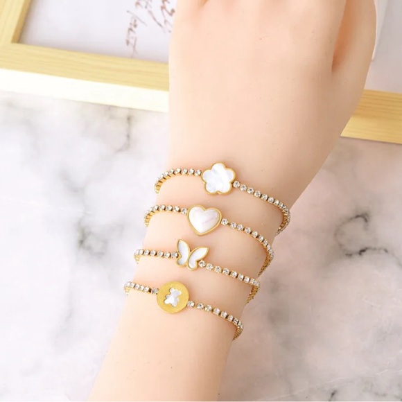 Stainless steel pearl heart bracelet - Picture 2 of 2